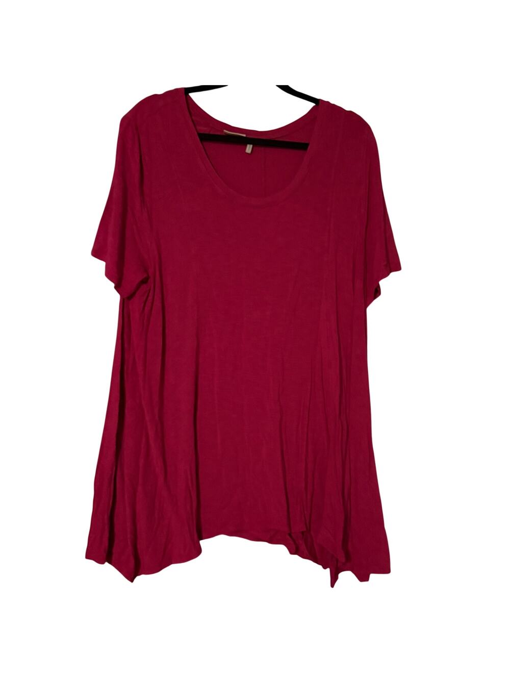 LOGO by Lori Goldstein XL Hot Pink Short Sleeve Swing Tunic Top Womens Plus Size
